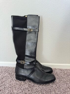 Cole Haan Black Leather Riding Boots
